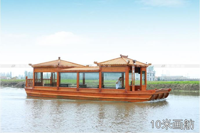廠家直銷大型仿古電動(dòng)觀光游船 餐飲船 公園景區(qū)畫(huà)舫木船